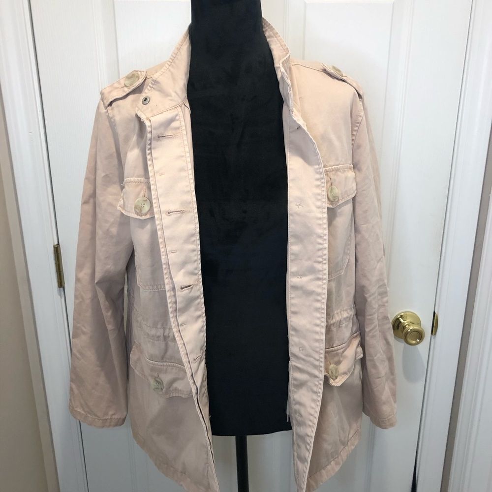 Kenzie Jeans blush pink long sleeve button front jacket size medium - Picture 12 of 12